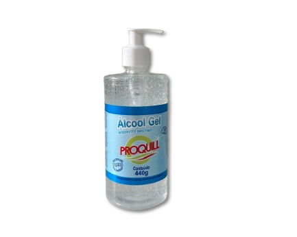 ÁLCOOL GEL ANTISSÉPTICO PROQUILL C/ 440 GR/ 500 ML C/ VÁLVULA