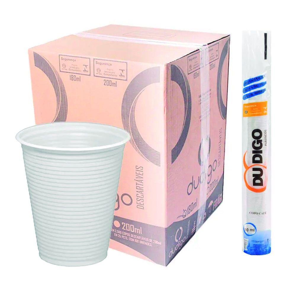 COPO PLÁSTICO 180 ML PACOTE C/ 100 UNIDADES